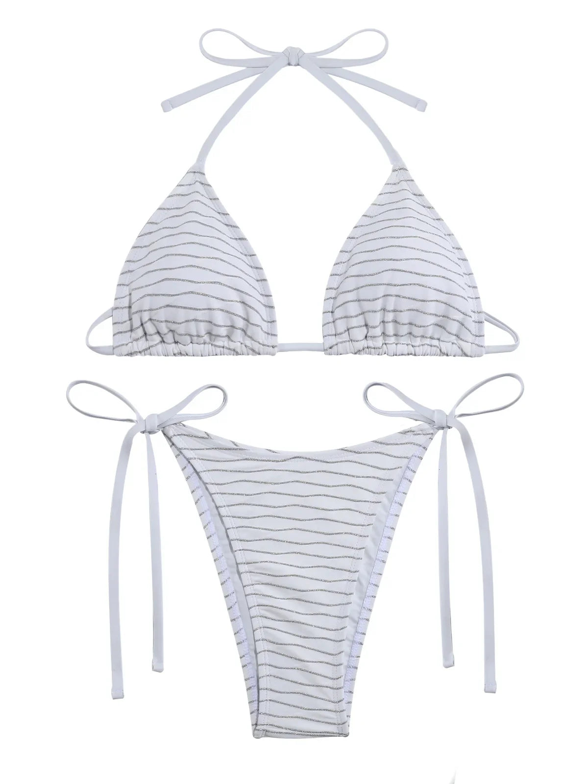 Miyouj Shiny Bikini Set Triangle Bikinis Bandage Swimsuit Women Two Piece Swimwear Summer Biquini New Beachwear