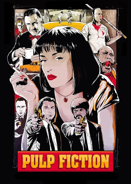 New Pulp Fiction Poster Classic Humor Movie Wall Decor Pulp Fiction Film Fans Wall Art Decor Bar Home Canvas Poster Prints Decor