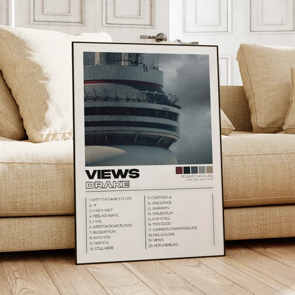 Modern Drake Albums Art Cover Songs Music Rap Rapper Wall Aluminum Frame Canvas Painting Posters For Living Room Home Decor