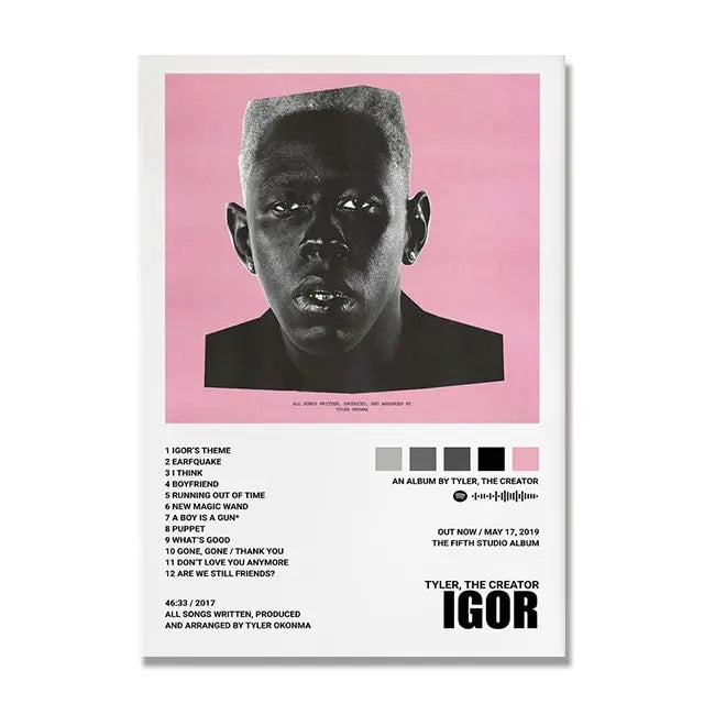 Music Album Covers Poster Gifts Juice Wrld,Tyler Hip Hop Rapper Singer Album Covers Canvas Painting Wall Art Pictures Room Decor