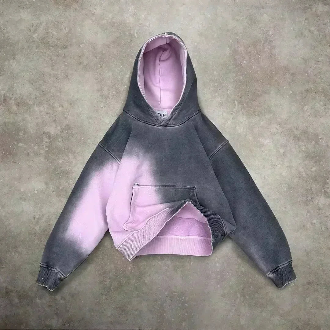American Y2K New Hip Hop Trend Zipper Hoodie Women Street Casual Loose Joker Vintage Sweatshirt Unisex Fleece Padded Warm Hoodie