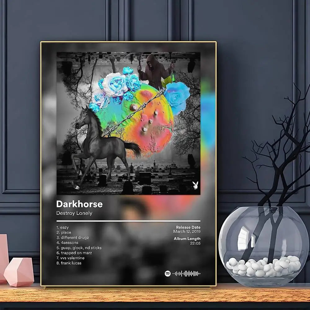 Rapper Destroy Lonely Poster Sticky Wall Art Printing Waterproof Home Living Bed Room Bar Aesthetic Decor