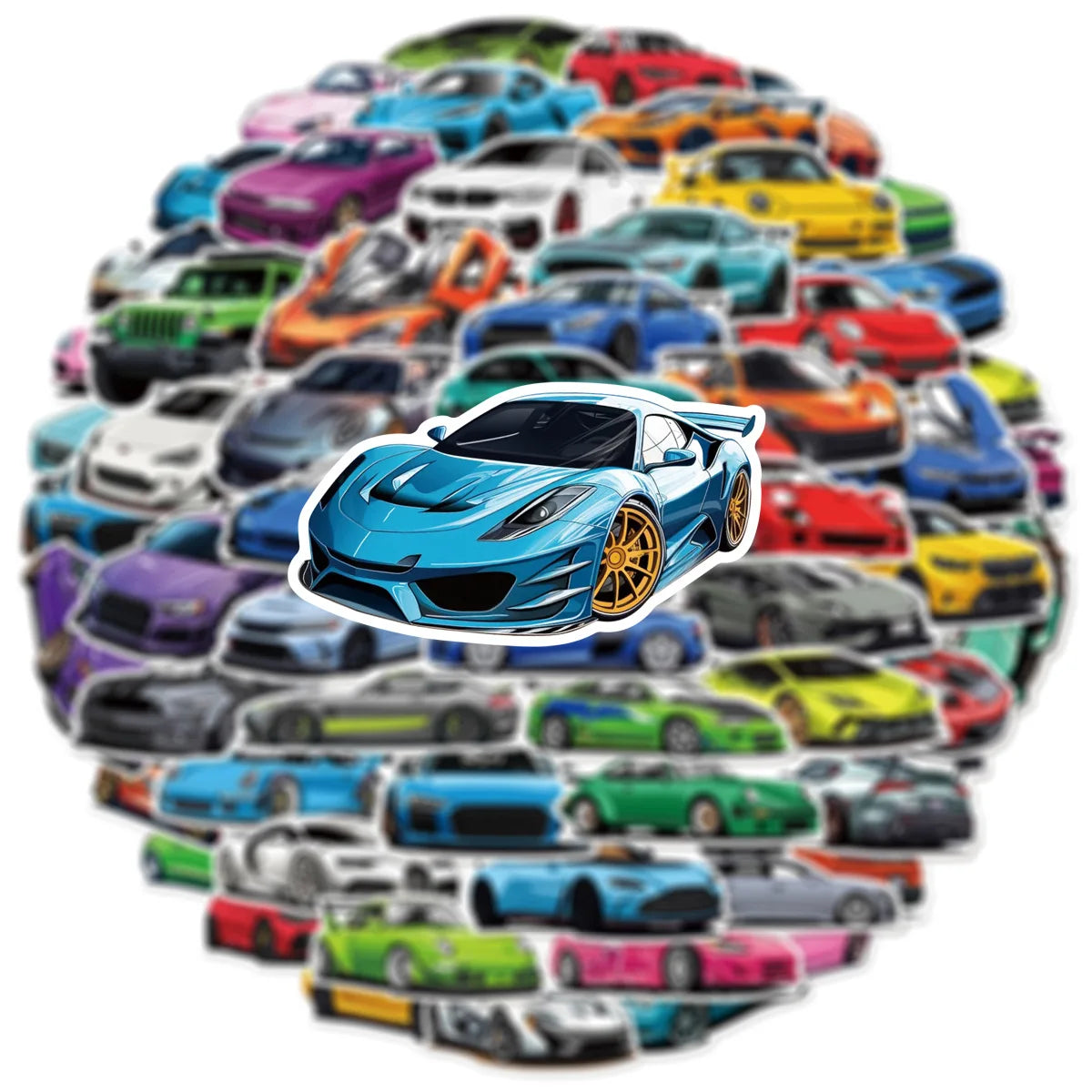 50/100 PCSRacing Car Cartoon Stationery Graffiti Stickers Decorative Water Cups Scooter Luggage Waterproof Stickers