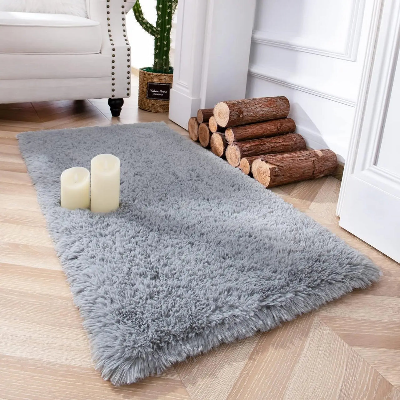 VIKAMA Tie-dye Plush Carpet 40x60cm Home Soft Area Rug Girls Bedroom Bed Blanket Children's Room Decoration Non-Slip Floor Mat