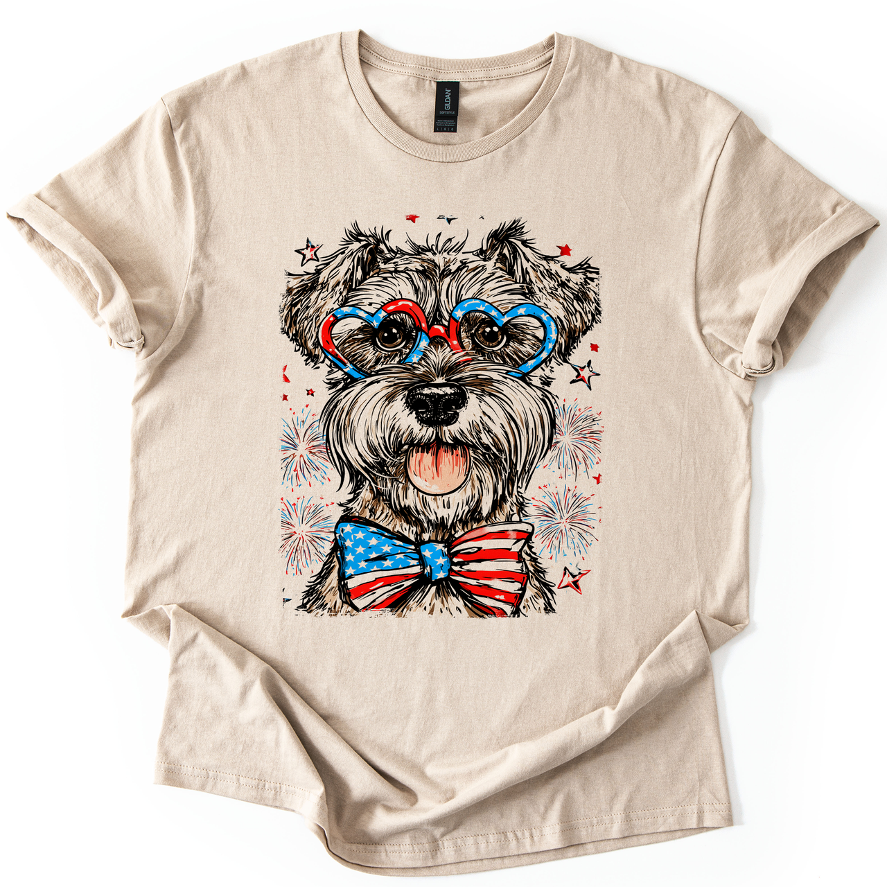 Schnauzer Patriotic Dog USA Pride Fourth Of July Stars And Stripes Edition Graphic Tee