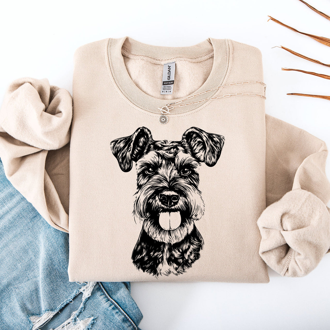 Schnauzer Dog Lover Breed Enthusiast Graphic Design For Pet Parents And Dog Lovers Sweatshirt