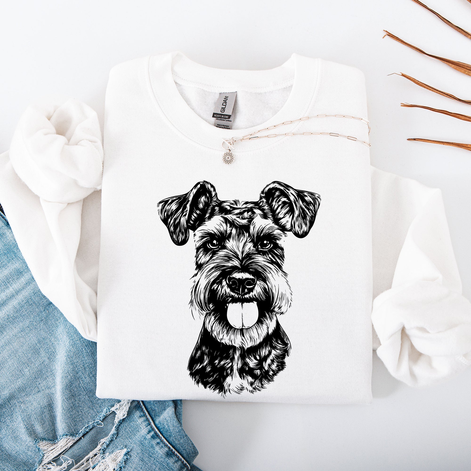 Schnauzer Dog Lover Breed Enthusiast Graphic Design For Pet Parents And Dog Lovers Sweatshirt