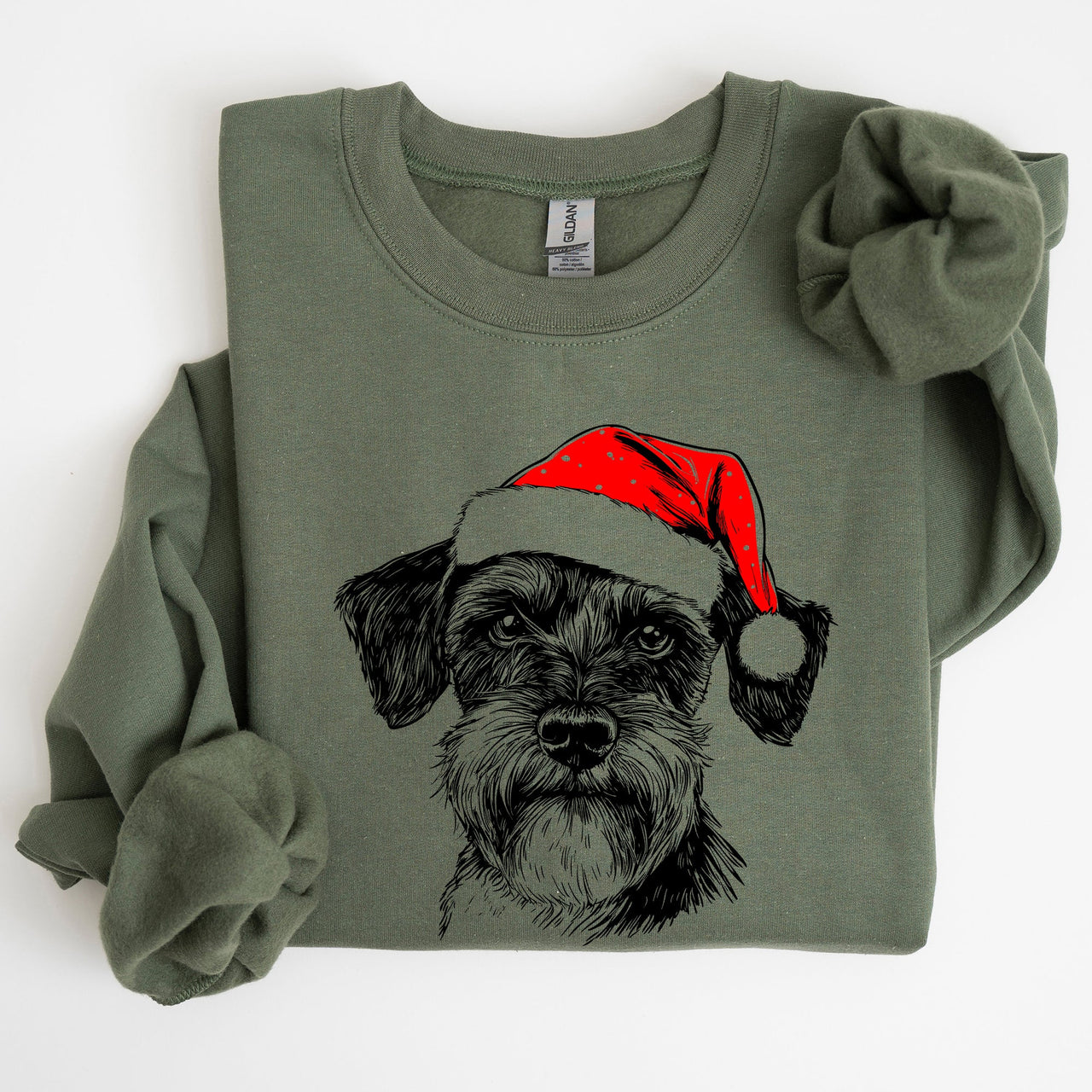 Schnauzer Santa Christmas Dog Lover Pet Holiday Anthology Signature Graphic Sweatshirt