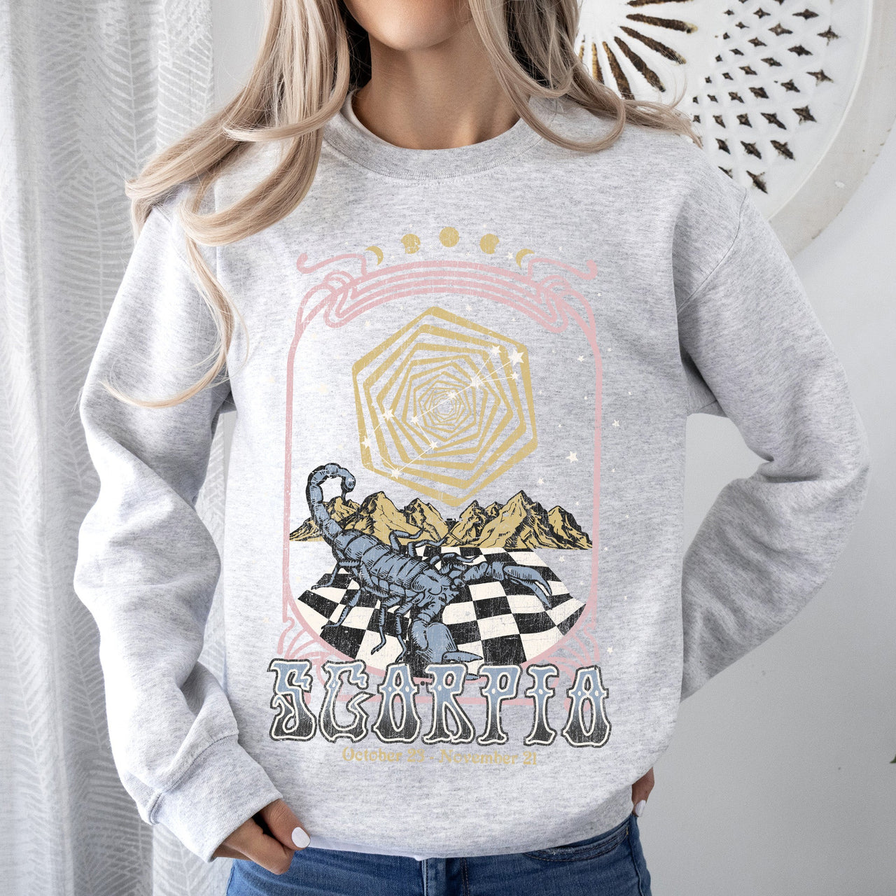 Scorpio Zodiac Astrology Horoscope Celestial Signs Constellations Night Sky Mystic Energy Sweatshirt