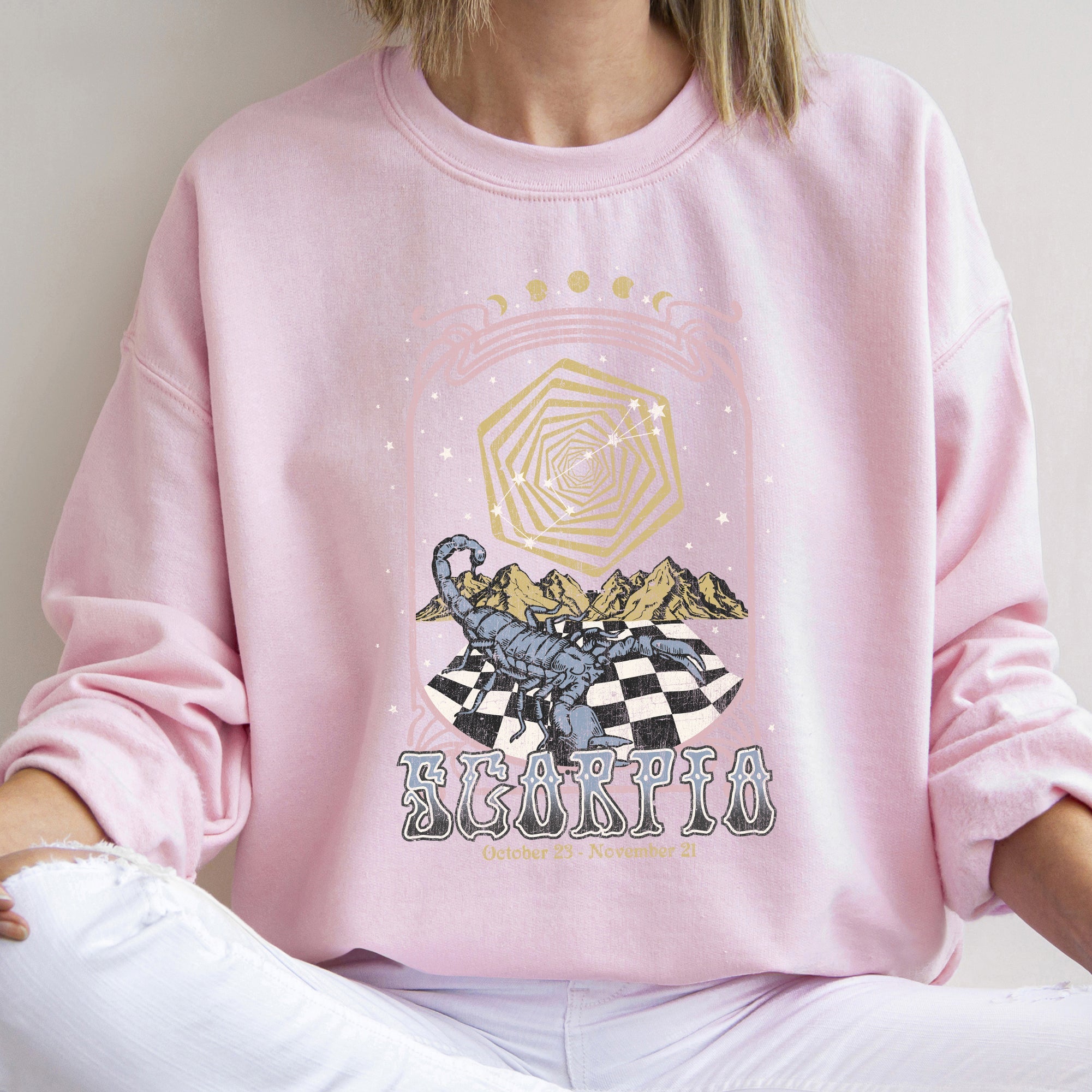 Scorpio Zodiac Astrology Horoscope Celestial Signs Constellations Night Sky Mystic Energy Sweatshirt
