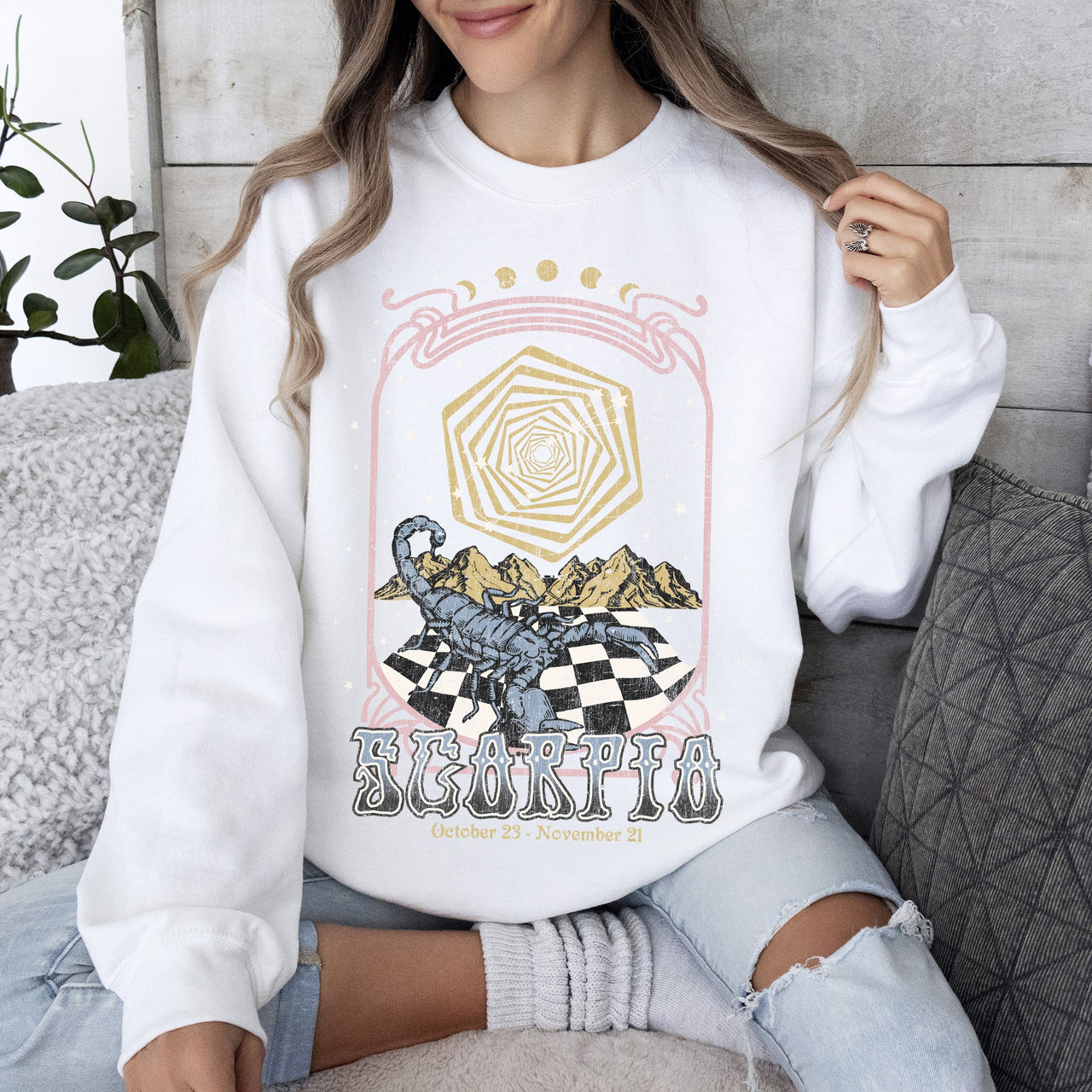 Scorpio Zodiac Astrology Horoscope Celestial Signs Constellations Night Sky Mystic Energy Sweatshirt