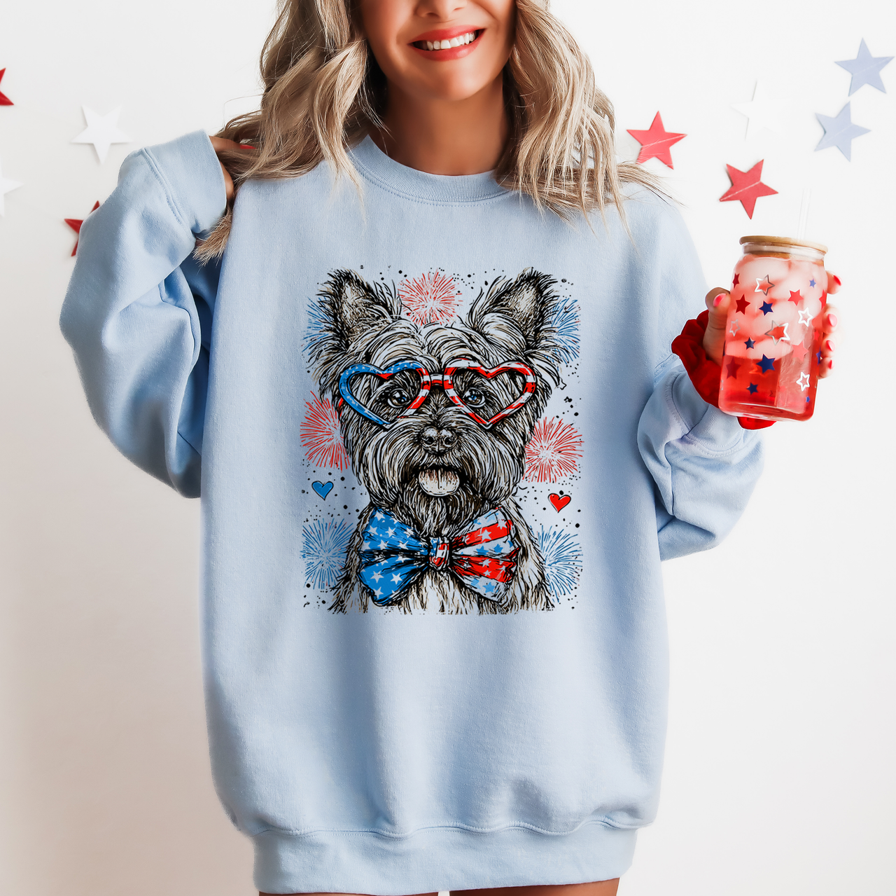 Scottish Terrier Patriotic USA Independence Day Dog Lover 4th of July Sweatshirt
