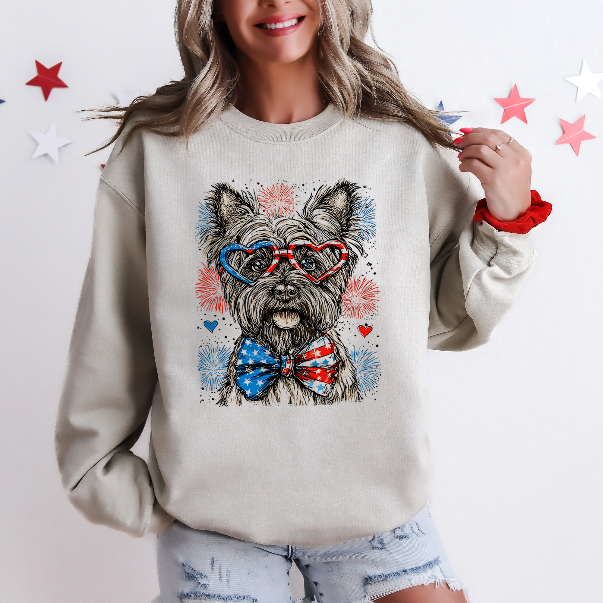 Scottish Terrier Patriotic USA Independence Day Dog Lover 4th of July Sweatshirt
