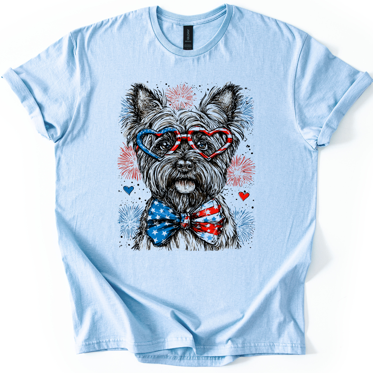 Scottish Terrier Patriotic Dog USA Fourth of July Flag Pride for Pet Lovers Graphic Tee
