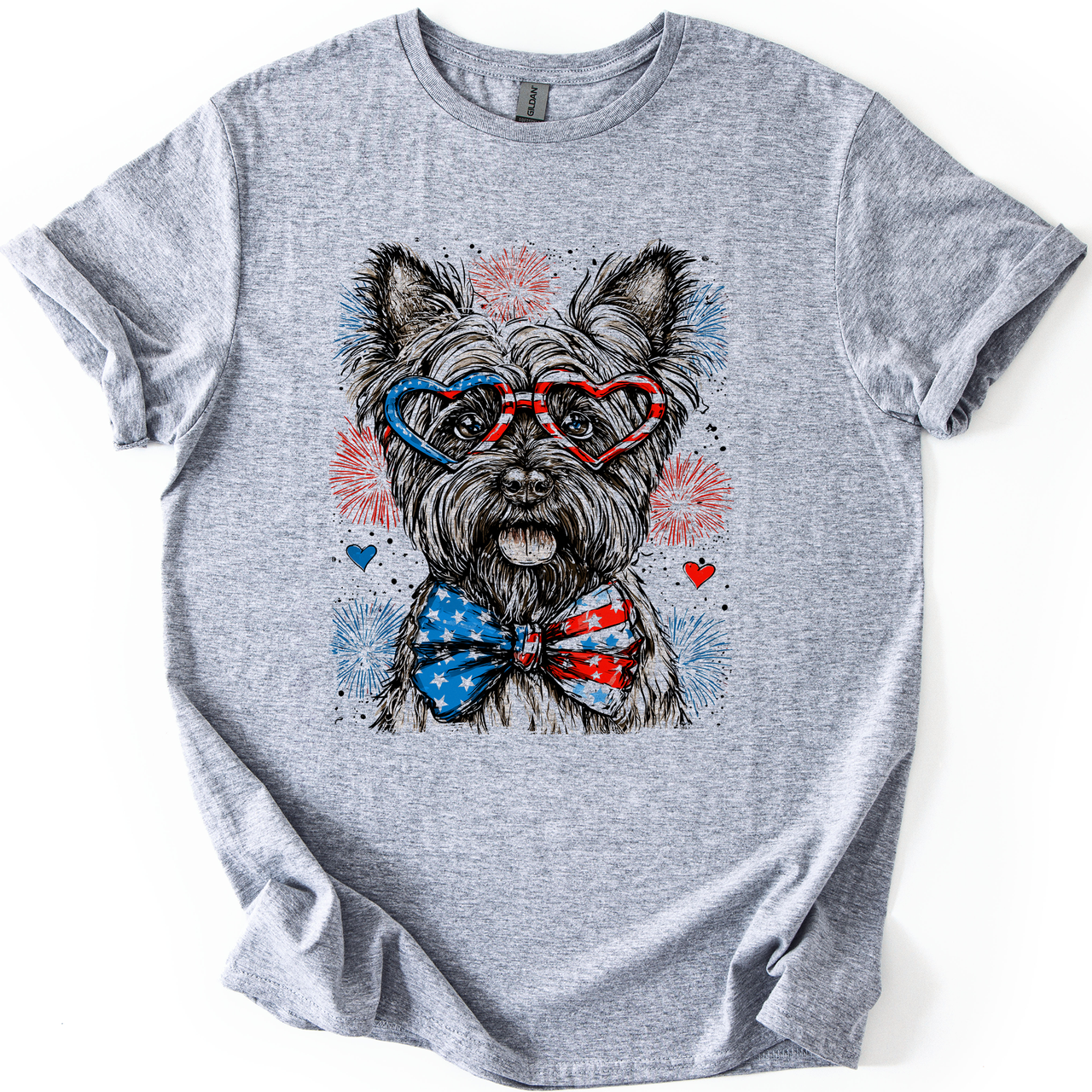 Scottish Terrier Patriotic Dog USA Fourth of July Flag Pride for Pet Lovers Graphic Tee