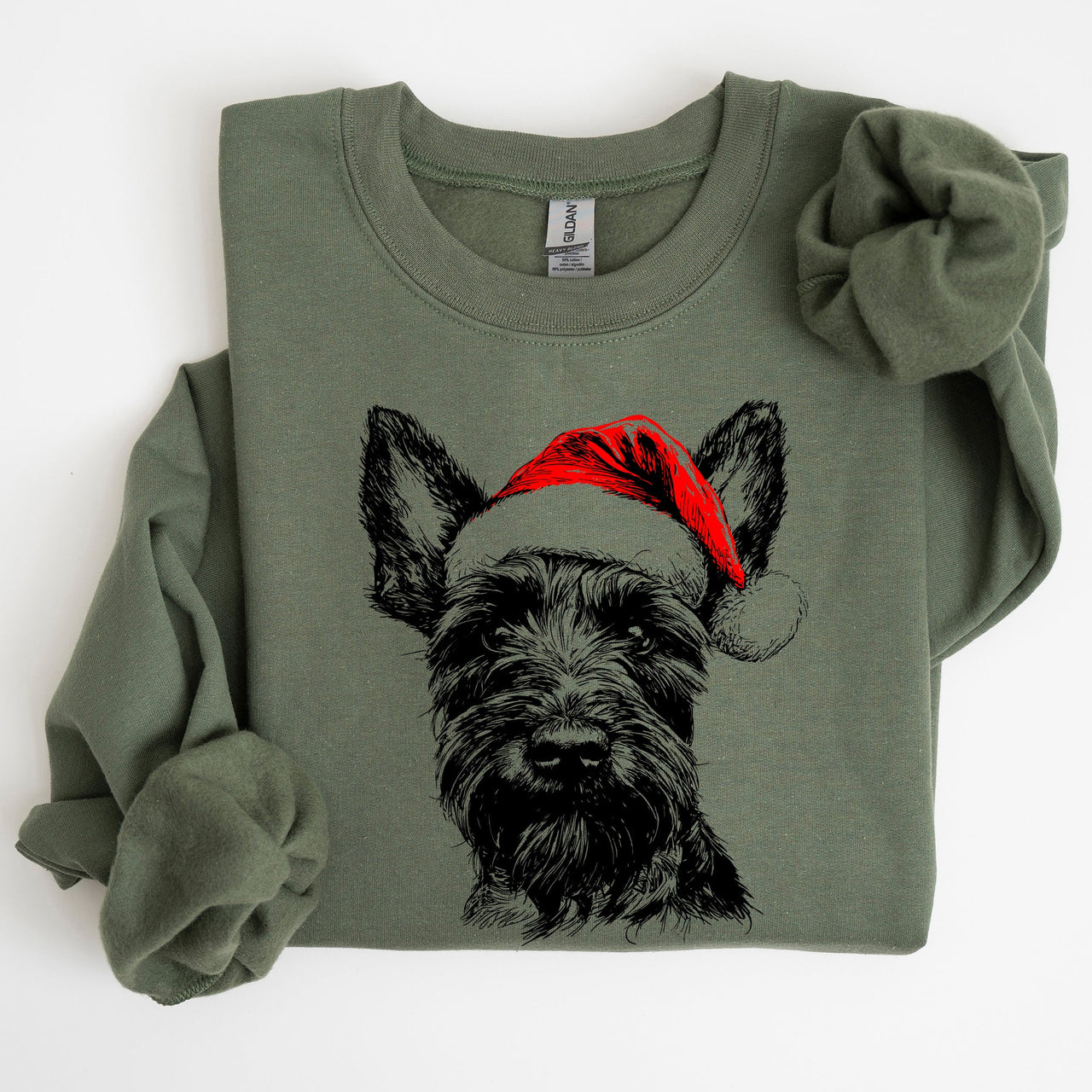 Festive Scottish Terrier Santa Scotty Dog Christmas Dog Lover Cozy Holiday Sweatshirt