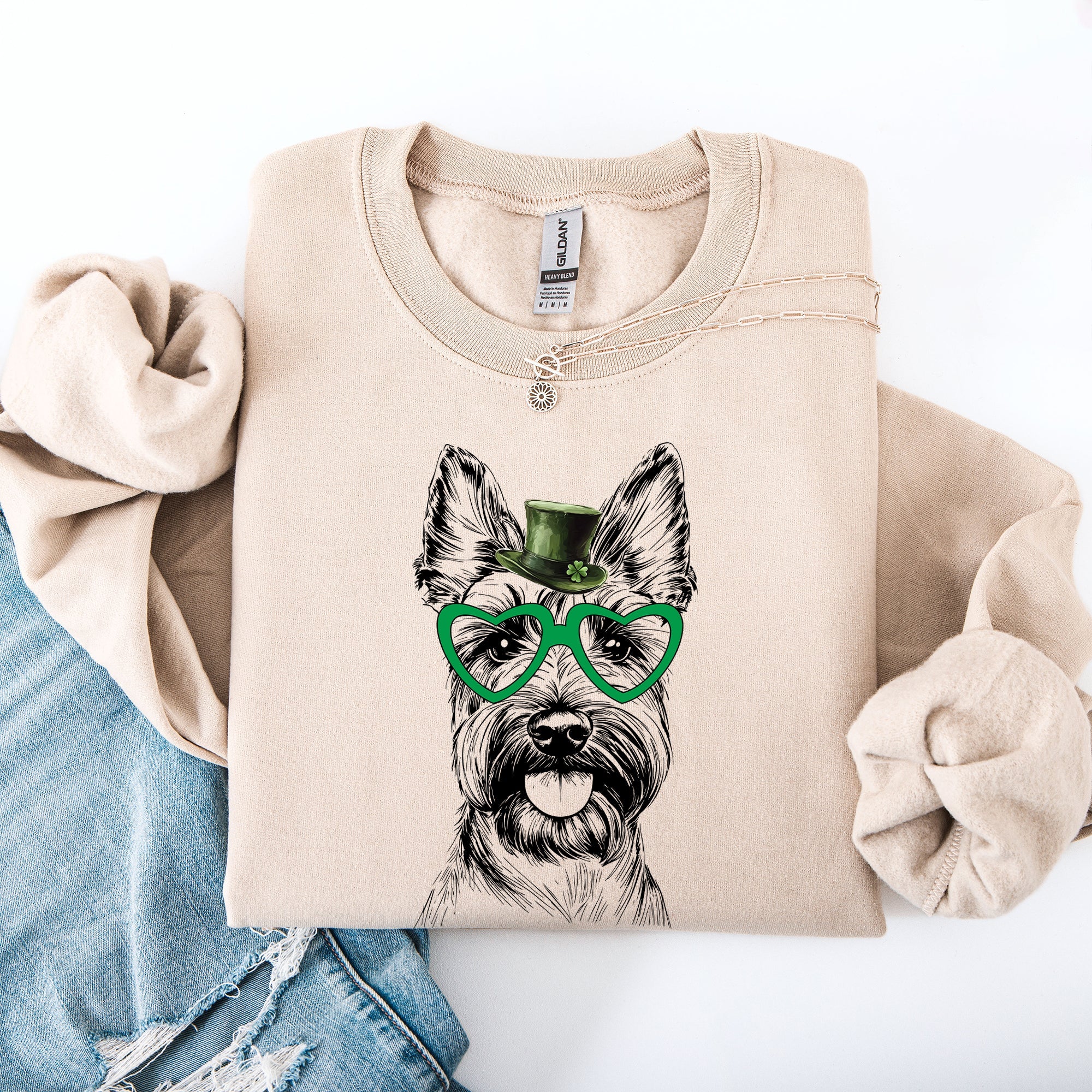Scottish Terrier Scotty Adorable Dog Celebrating St Patrick's Day With Irish Luck And Happy Paws Sweatshirt
