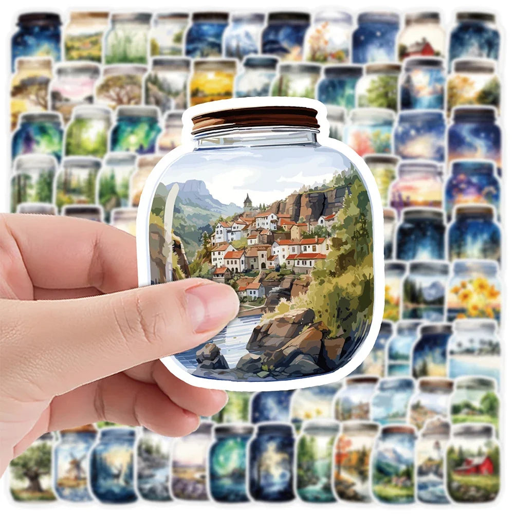 10/30/50/100pcs Cute INS Style Bottle World Cartoon Stickers Decals Laptop Scrapbook Phone Planner Aesthetic Sticker Kids Toys