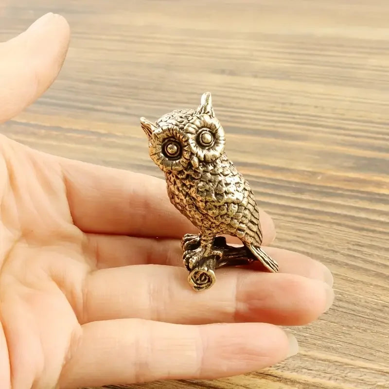 Copper Craft Brass Solid Owl Statue, Creative Animal Desk Ornaments, Desktop  Home Decoration, Collectible, Cute Statue Ornament