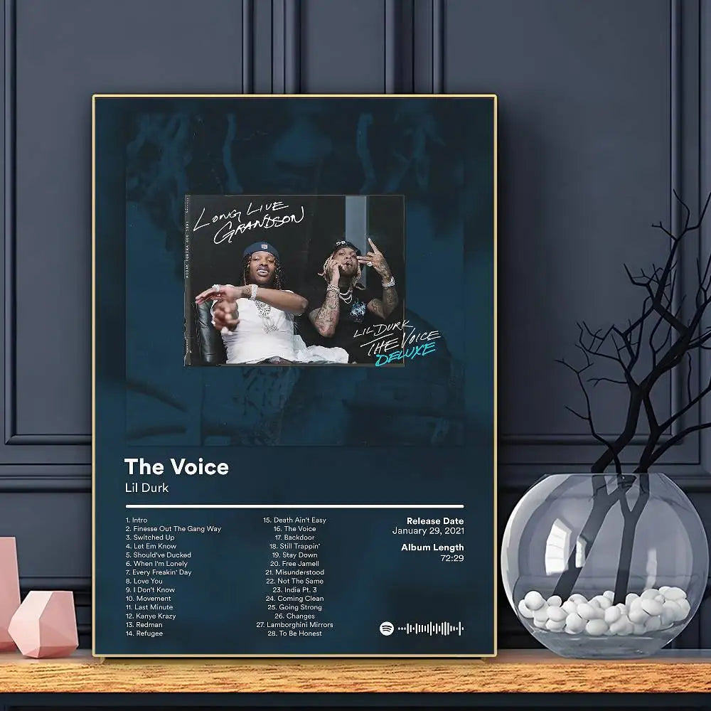 Rapper Lil Durk Deep Thoughts Poster HD Art Sticky Wall Waterproof Home Living Room Bar Decoration