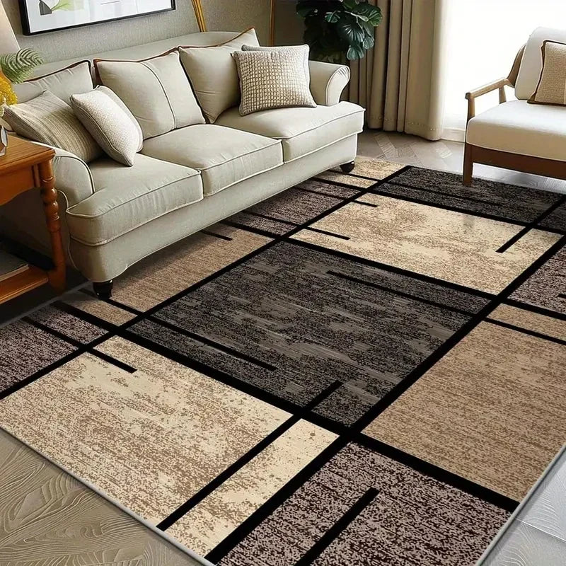 VIKAMA Geometric Rug Lightweight And Easy To Clean Home Area Rug, Suitable For Living Room, Bedroom, Office Home Decor