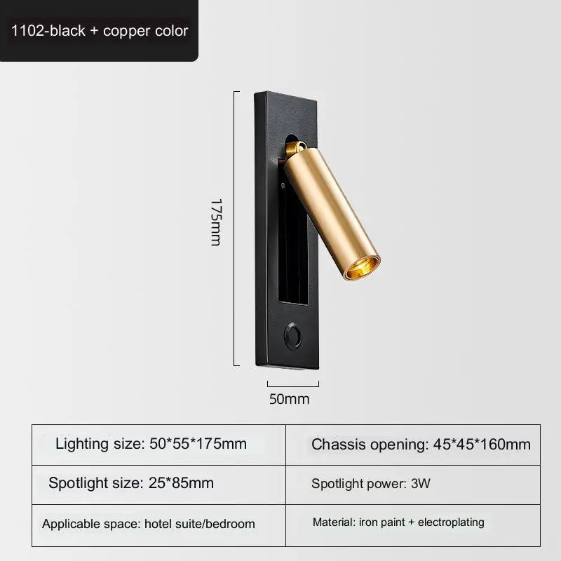 Indoor LED Wall Light Nordic Spot Lights For Bedroom Beside Living Room Hotel Modern Rotation Folding Headboard Reading Lights