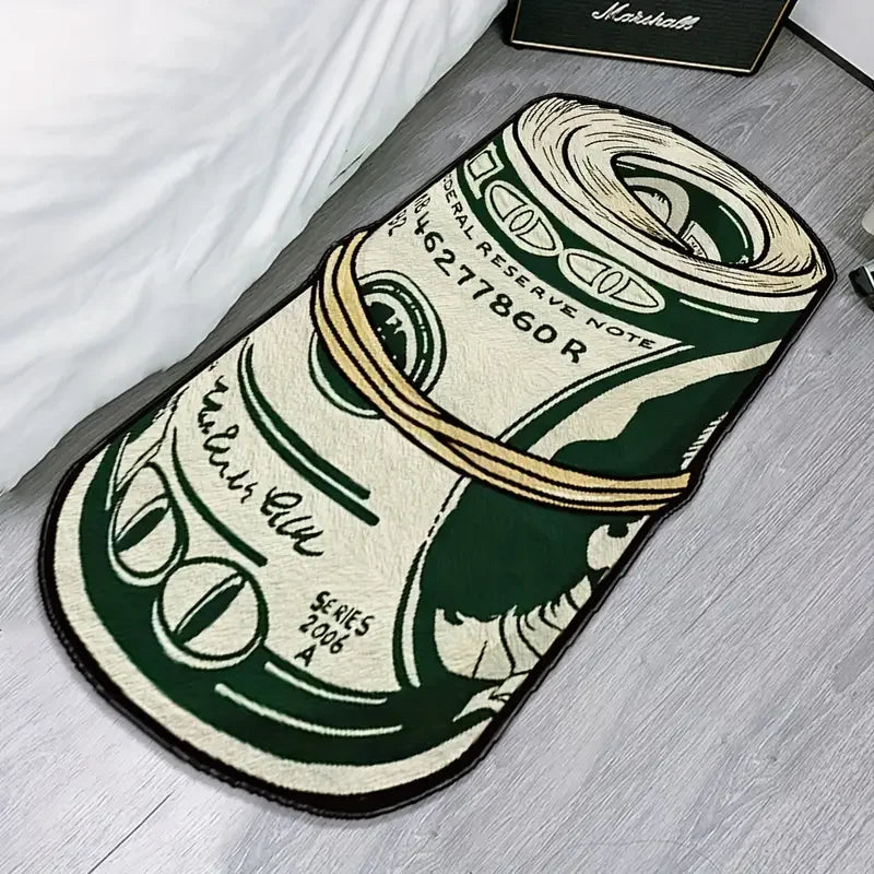 VIKAMA Creative Dollar Rug, Comfortable Non-Slip Indoor Area Mat, Bedside Rug For Bedroom, Bathroom Foot Mat Home Decor