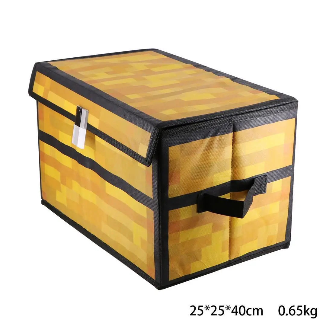 Pixel Style Storage Chest Large Capacity Foldable Fabric Box with Handles Dustproof Clothes Blanket Organizer for Kid Home Decor