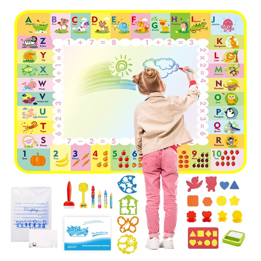 Magic Water Drawing Mat Coloring Doodle Mat with Magic Pens Educational Toys  Painting Board Montessori Toys for Kids Gifts