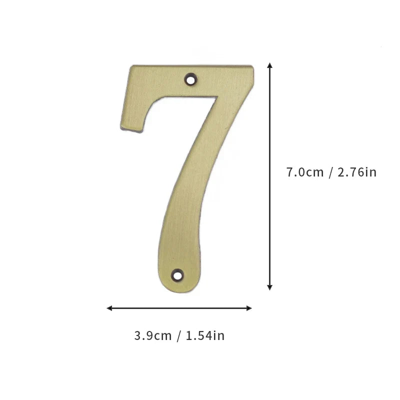 1Pcs 3Inch Metal House Numbers with M2 Screws Solid Zinc Alloy Mailbox Numbers 3D Address Numbers for Outside House Apartment