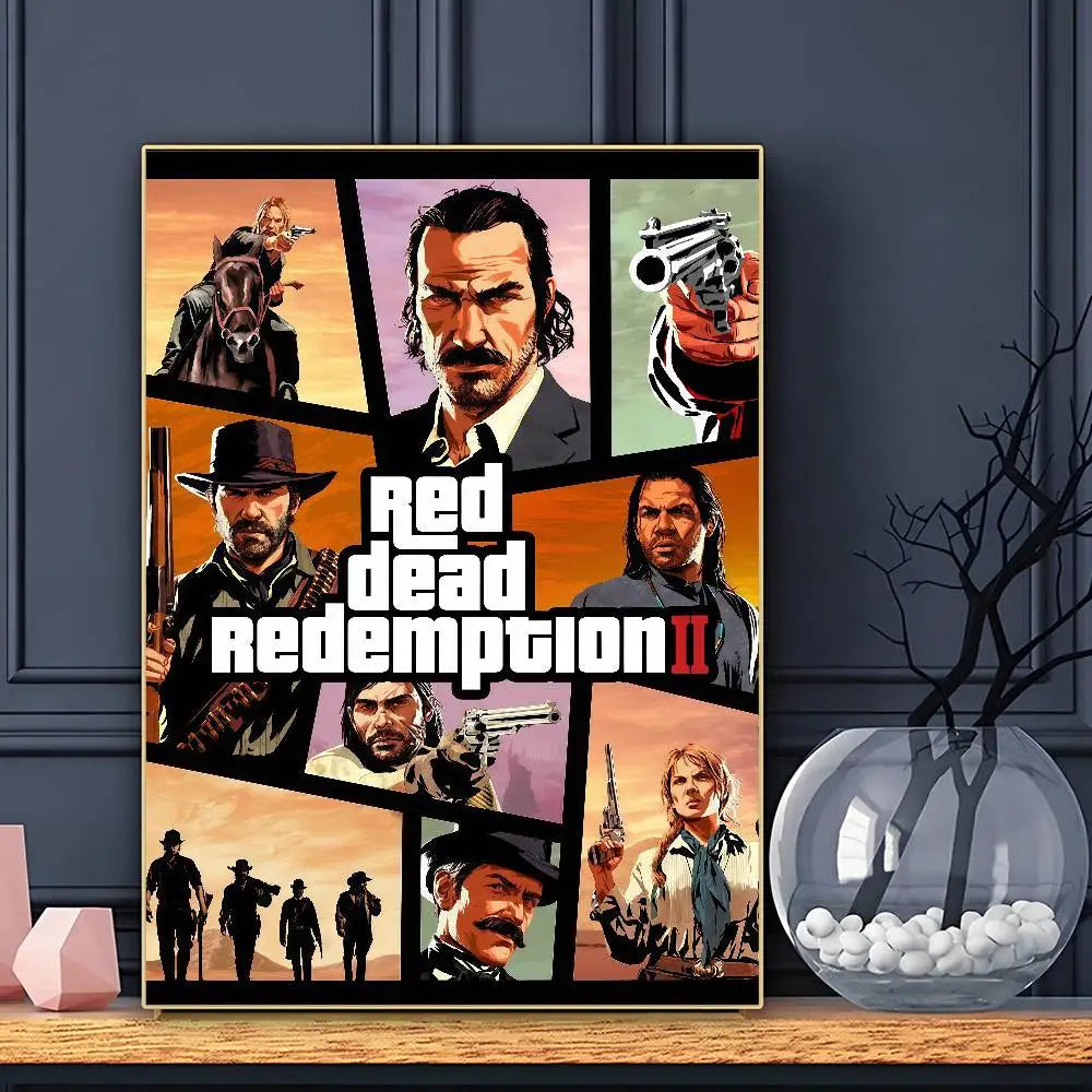 Game R-Red D-DeadS Redemption 2 Poster HD Art Sticky Wall Waterproof Home Living Room Bar Decoration
