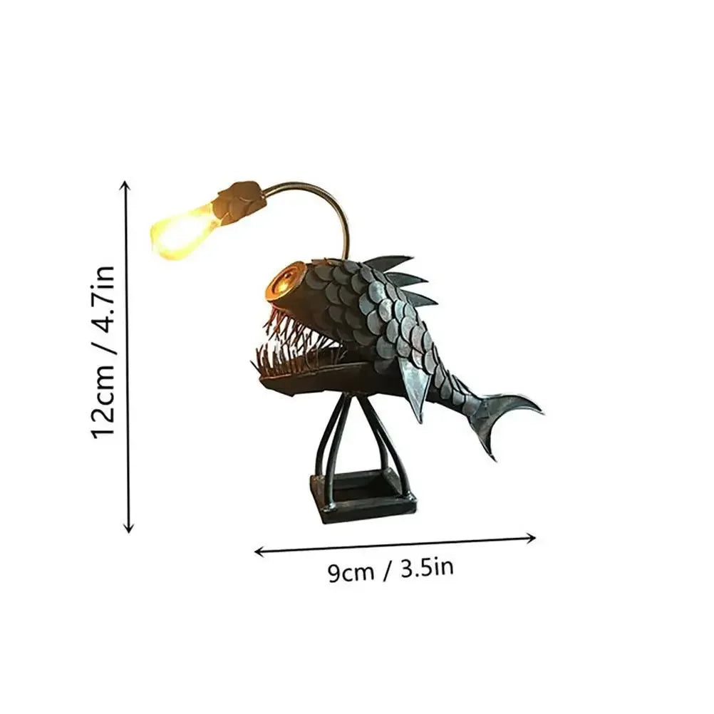 Retro Table Lamp Angler Fish Night Light Flexible Lamp Head Artistic Table Lamps for Home Bar Cafe Home Art Decorative Ornaments