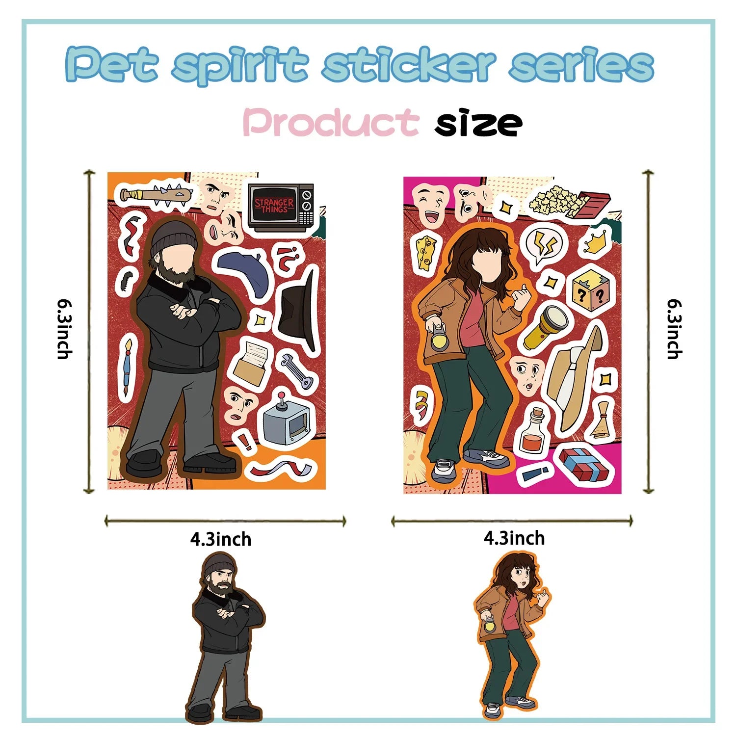 8/16/24PCS American TV Series 5 Cartoon DIY Decoration Phone Notebook Stationery Waterproof Stickers