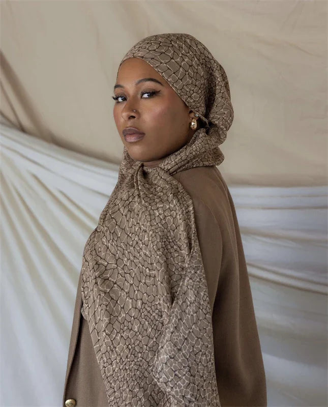 1Pcs Ramadan Hijab Leopard Print Women Bohemian Watercolor Soft Muslim Hijabs Floral Breathable Shawl Wrap Scarf Headscarf Warm
