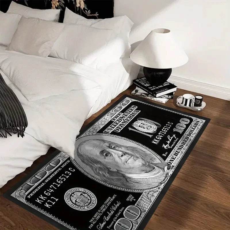 VIKAMA Creative Dollar Striped Rug, Durable and Easy-to-Clean Home Decor, Room and Living Room Decorative Floor Mat