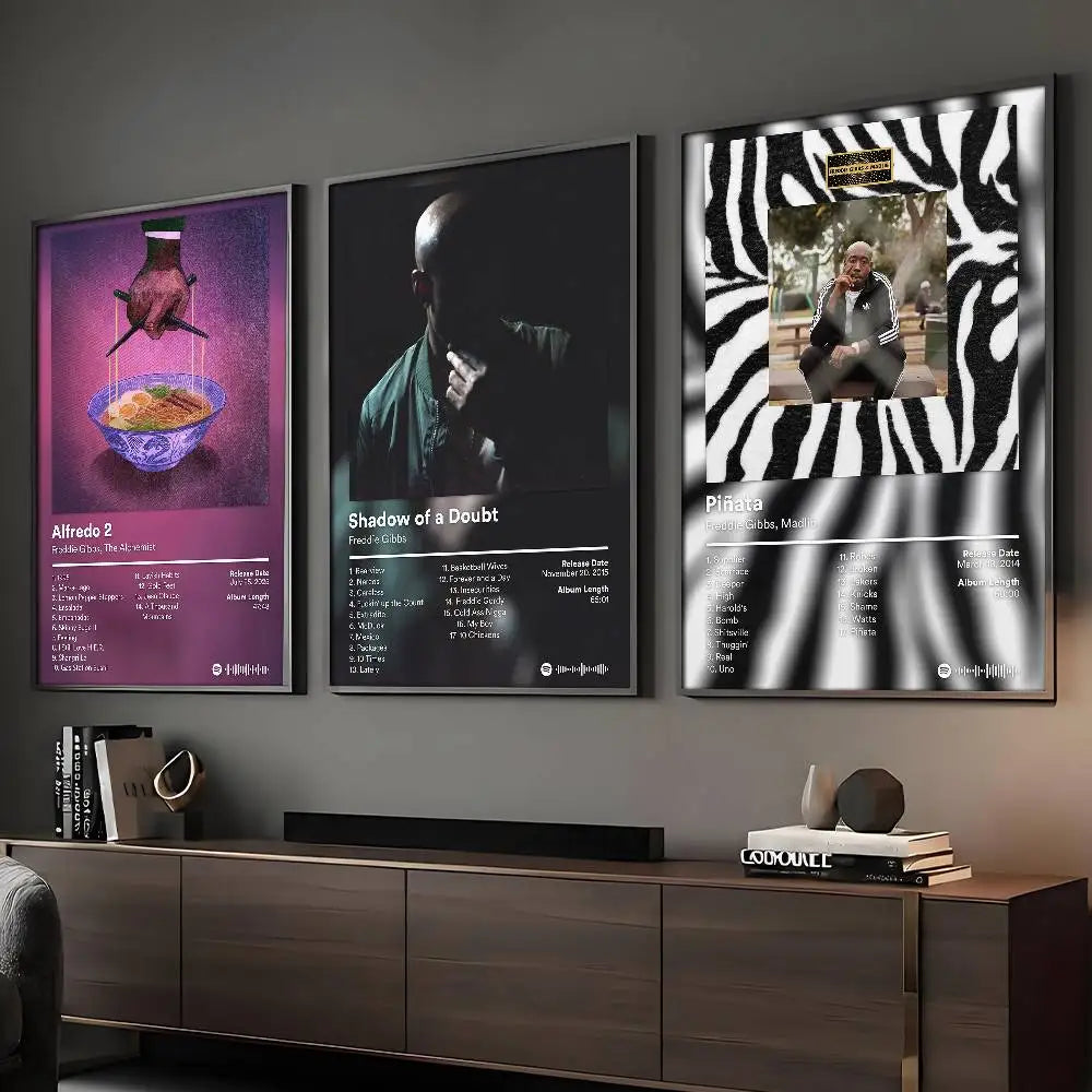 Rapper F-Freddie G-Gibbs Alfredo 2 Poster Sticky Wall Art Printing Waterproof Home Living Bed Room Bar Aesthetic Decor