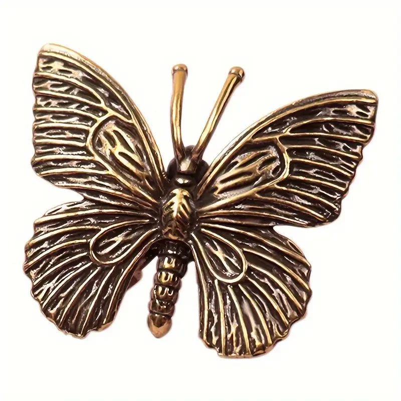 Home Decor Elegant Solid Brass Butterfly Statue - Versatile Indoor/Outdoor Decor for Home, Office, and Living Spaces