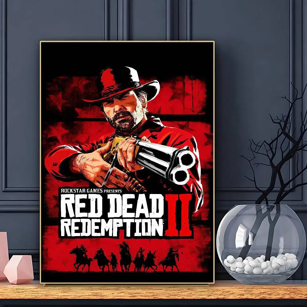 Game R-Red D-DeadS Redemption 2 Poster HD Art Sticky Wall Waterproof Home Living Room Bar Decoration
