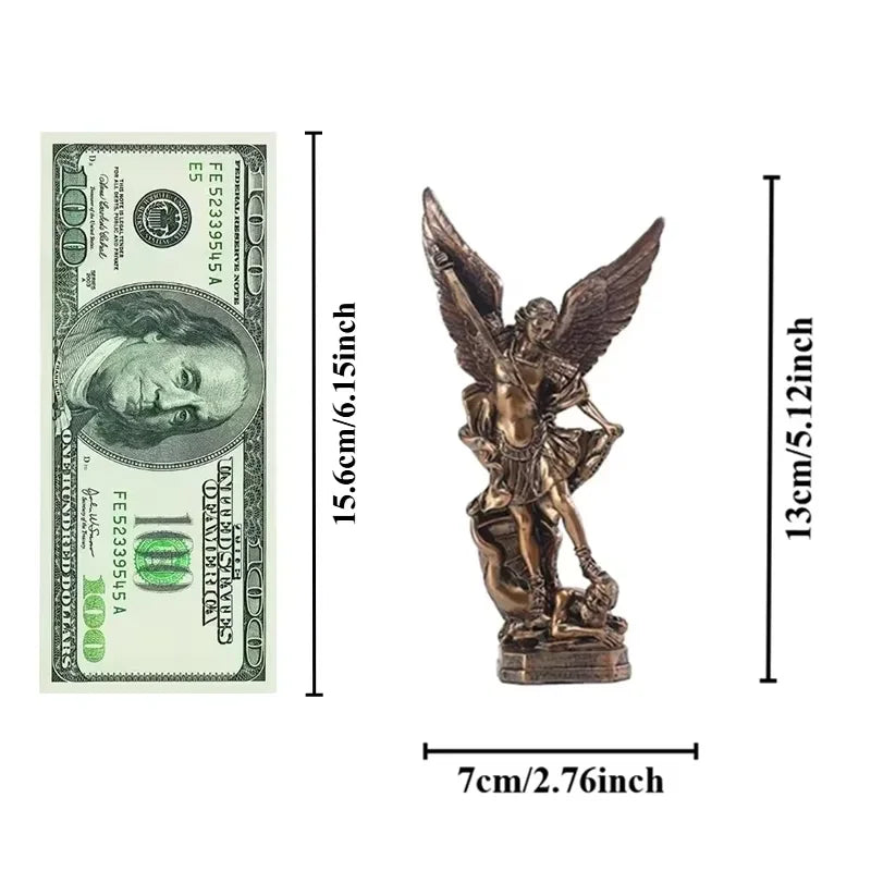San Miguel Arcangel Statue St Michael Statue Resin Saint Archangel Michael Statue Saint Michael Collection Figurine Decor
