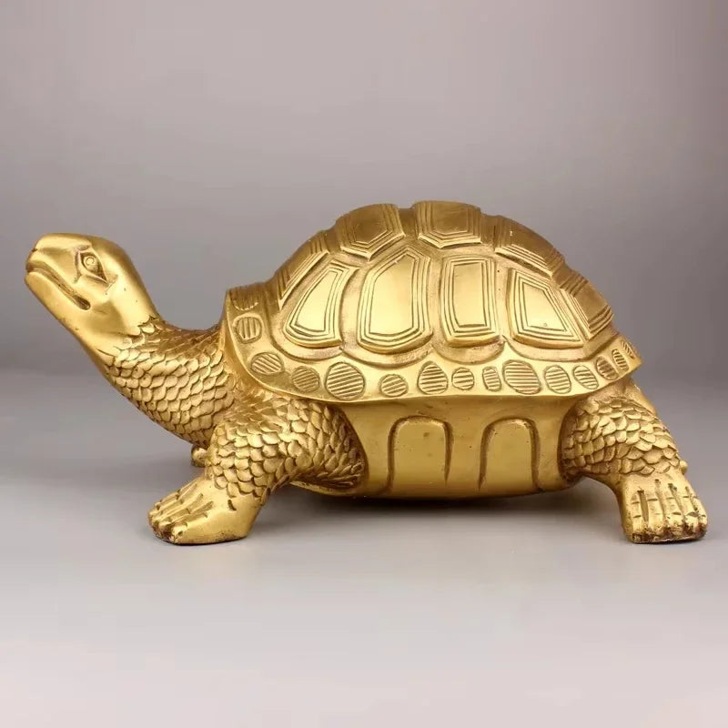 Pure Copper Tortoise Statue Longevity Mascot Animal Sculpture For Home Desk Decoration Ornaments Home Office Study Decorations