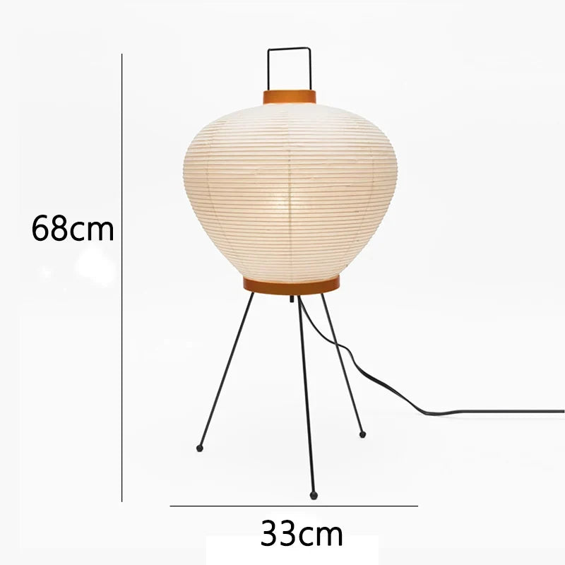 Japanese Design Akari Wabi-sabi Table Lamp White Rice Paper Decorative Desk Lights for Bedroom Living/Dining Room Study Loft
