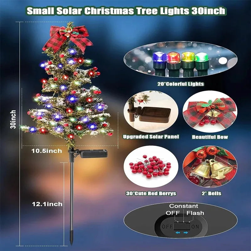 Solar Cedar Christmas Tree Light Decoration Outdoor Courtyard Garden Grounded Lawn Light Christmas Atmosphere Night Light