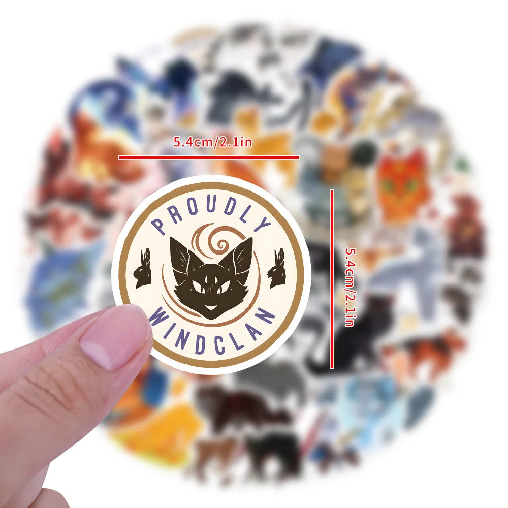 60/120PCS Cat Warriors Cartoon Graffiti Sticker Car Luggage Water Cup Skateboard Stationery Sticker