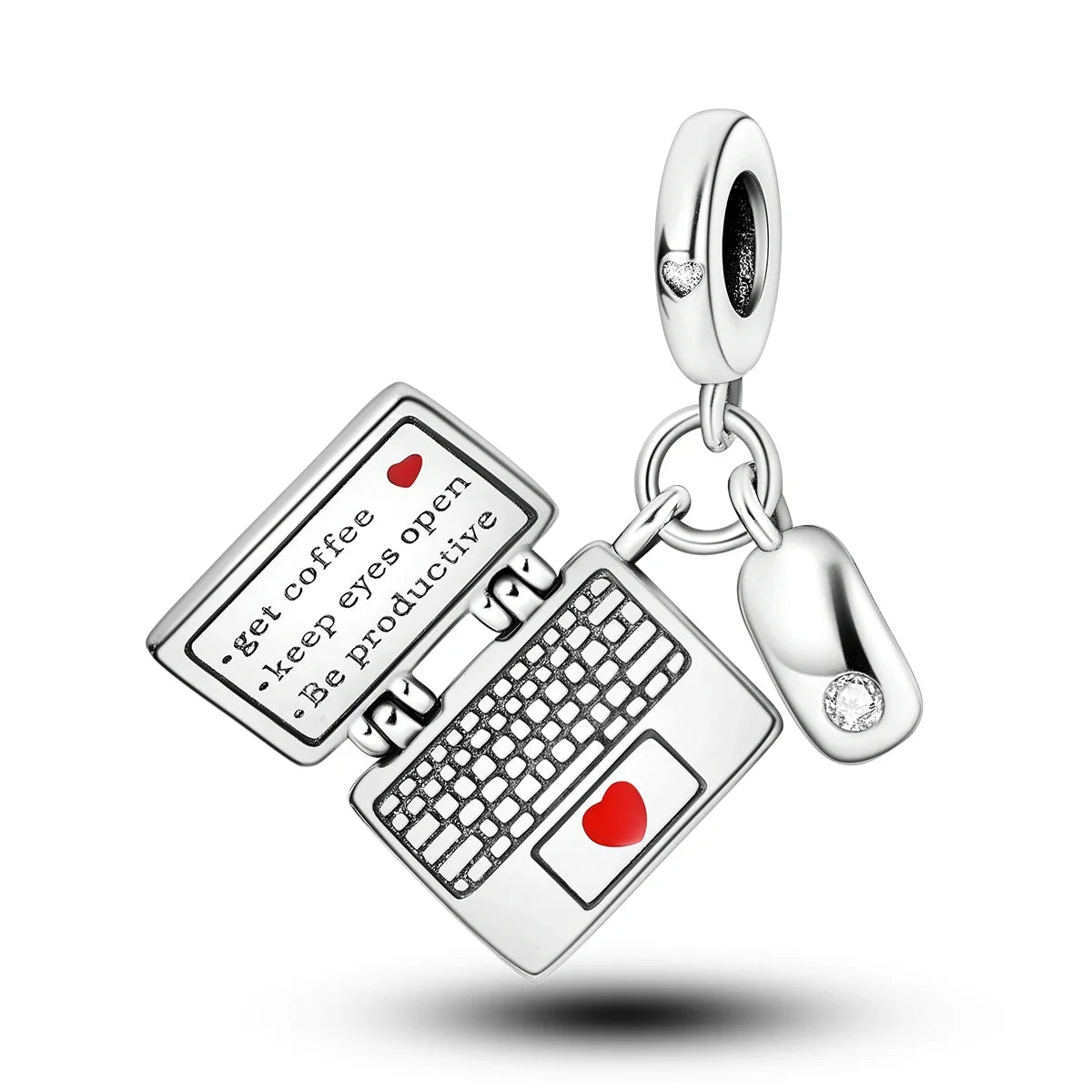Fit Original Bracelet 925 Silver Ballet Girl Red High Heels Charms Pendants For Women Jewelry Making Gift