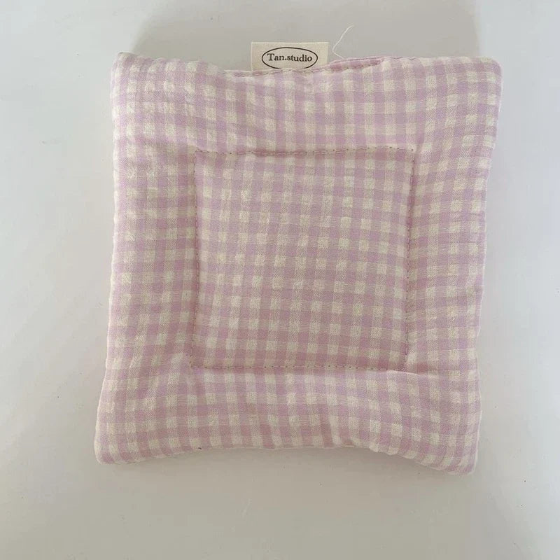 Korean Cotton Coaster Key Storage Jewellery Mat Double-sided Thickened Fabric Sweet Drawstring Portable Accessories  Cafe