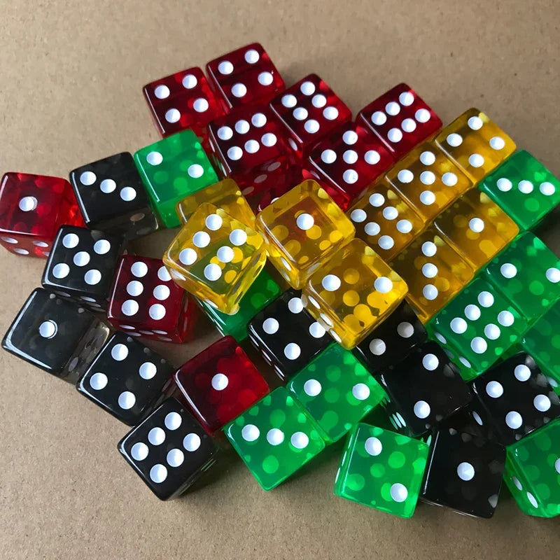 10pcs/set Transparent Dice Right Angle Dice Board Game Accessories 16mm