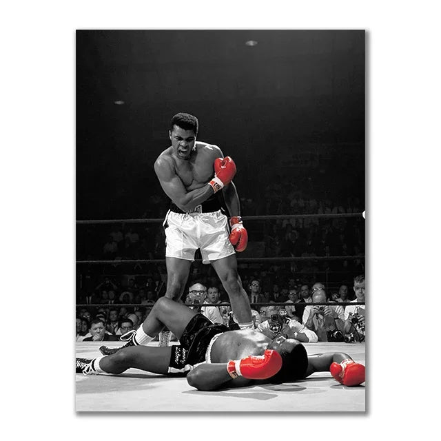 World Boxing Champion Ali Classic Scene Wall Art Poster Boxer Tyson Mural Modern Home Decor Perfect for Living Room Decor