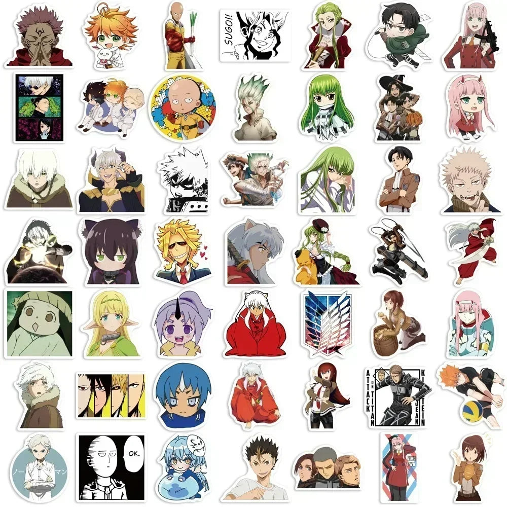 100/300Pcs Mixed Anime Stickers Cartoon Sticker Decals Laptop Motorcycle Luggage Phone Waterproof Sticker for Children Toy