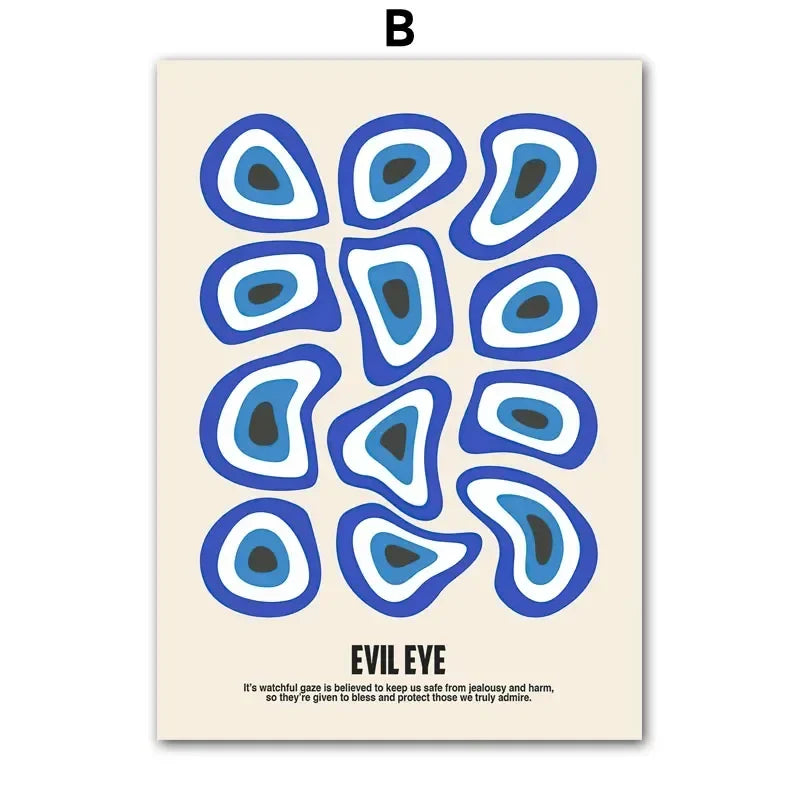 Classic Abstract Wall Art Blue Evil Eye Picasso Bauhaus HD Canvas Print Poster Home Living Room Bedroom Decorative Painting
