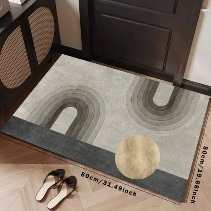 VIKAMA Minimalist Line Rug, Entrance Hallway Doormat, Kitchen And Bathroom Door Mat Stain-Resistant And Easy-Clean Home Decor